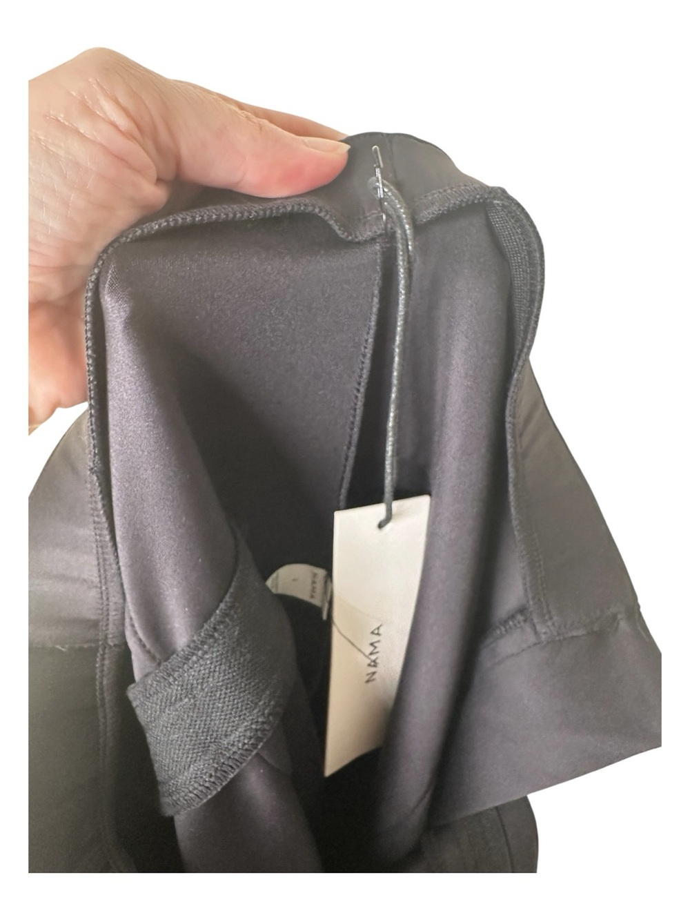 Nama Scuba Pintuck Pants Black Size Large High Rise Stretch Straight Leg New - Picture 11 of 13